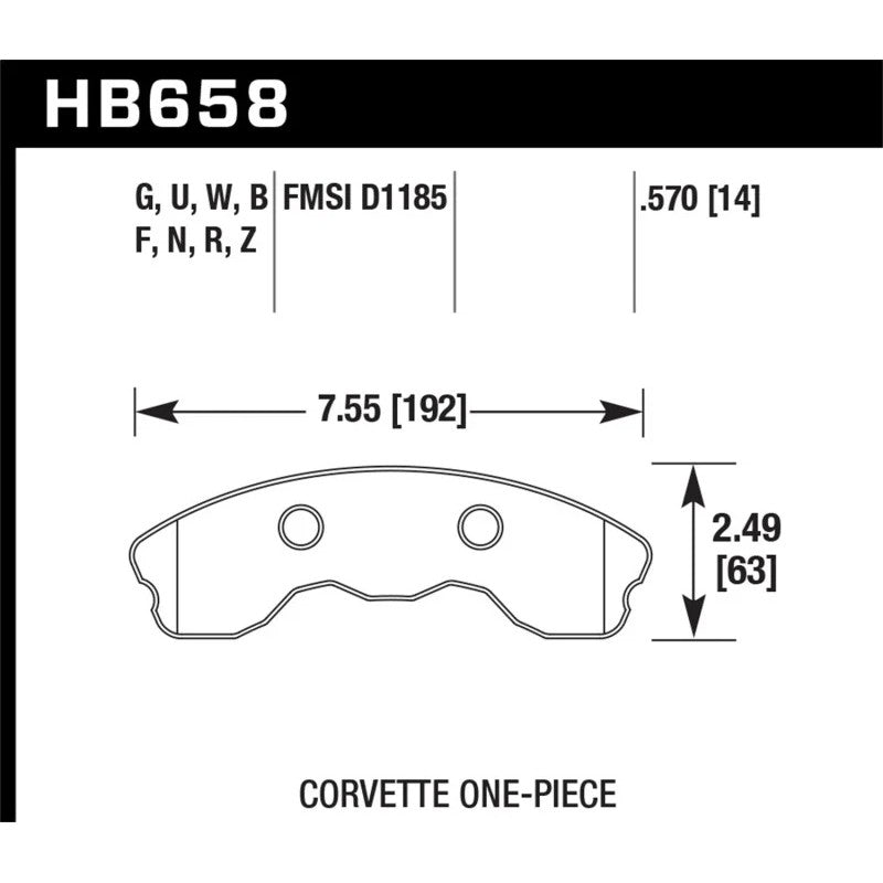 Hawk Performance Ceramic front brake pad set for 2006-2013 Chevrolet Corvette Z06 and Grand Sport.