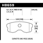 Hawk Performance Ceramic rear brake pad set for 2006-2013 Chevrolet Corvette Z06 and Grand Sport.