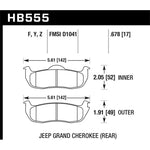 Hawk Performance LTS Light Truck and SUV compound disc brake pads set, part number HB555Y.678.