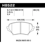 Hawk Performance Blue 9012 race front brake pad set for Mazda Miata.