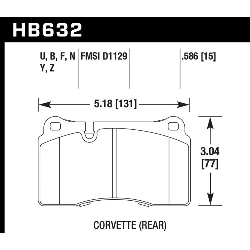 Hawk Performance Ceramic front brake pads HB632Z.586 for performance and luxury vehicles.