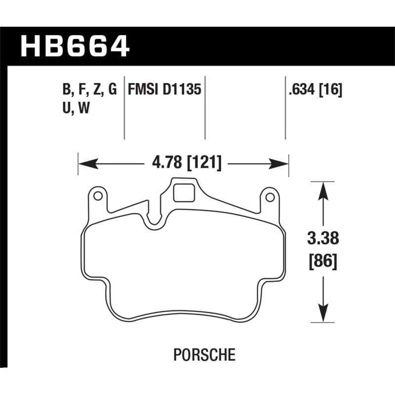 Hawk Performance HPS 5.0 High Performance Street rear brake pad set for Porsche
