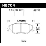 Hawk Performance HPS 5.0 High Performance Street front brake pad set (HB704B.692)