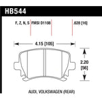 Hawk Performance HP Plus rear brake pads for Audi and Volkswagen models.