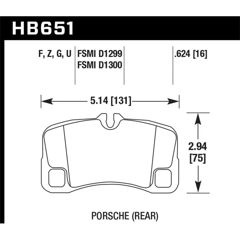 Hawk Performance Ceramic rear disc brake pad set, manufacturer part number HB651Z.624.