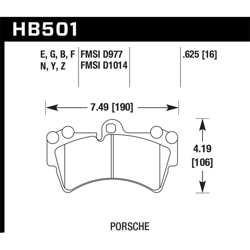 Hawk Performance Ceramic brake pads HB501Z.625 for 2003-2015 Audi Q7, Porsche Cayenne, and VW Touareg.