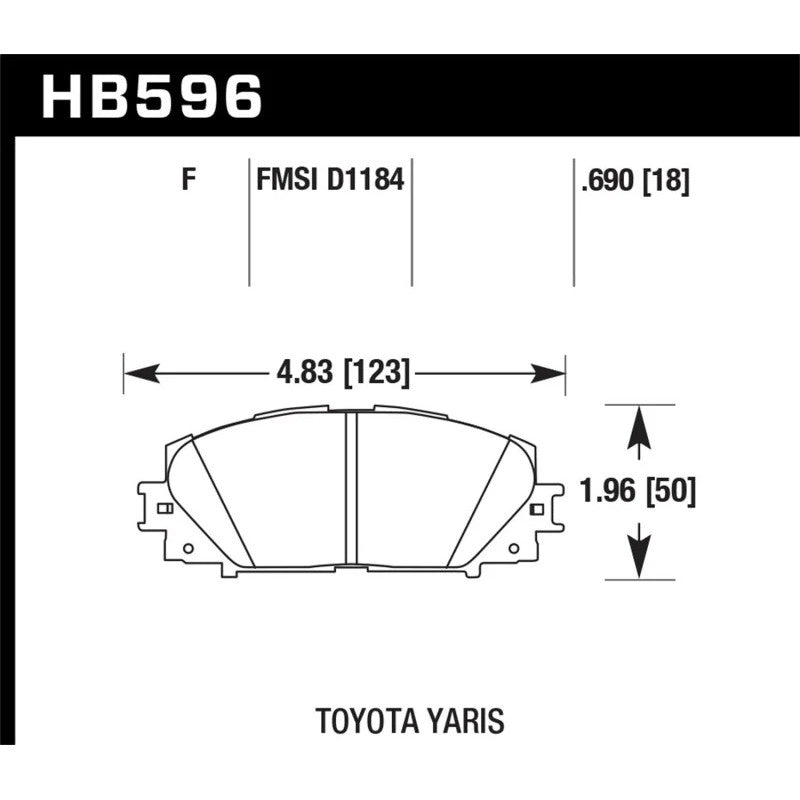 Hawk Performance HPS 5.0 front brake pads (HB596B.690) for 2007-2019 Lexus and Toyota models.