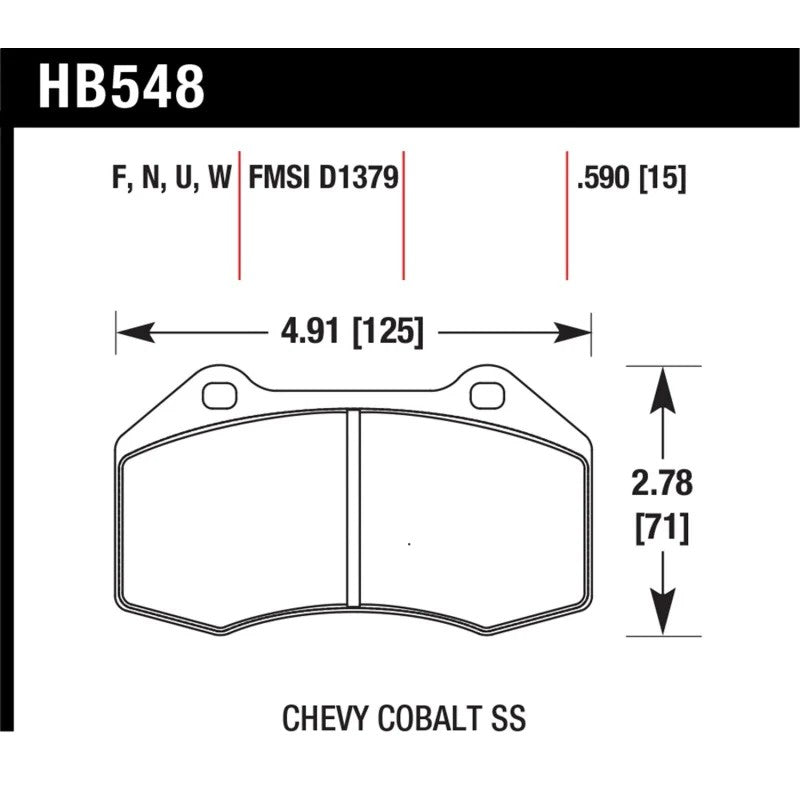 Hawk Performance HPS 5.0 series Ferro-Carbon front brake pad set.
