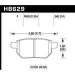 Hawk Performance HPS Street rear brake pad set with ferro-carbon friction material