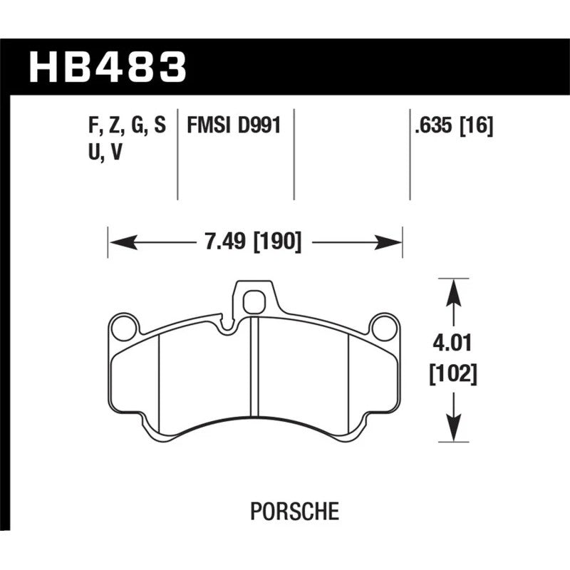 Hawk Performance Ceramic front brake pads for 2001-2013 Porsche 911, Boxster S, and Carrera GT.
