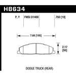 Hawk Performance LTS series rear brake pads for 2009-2018 Dodge and Ram 2500 and 3500 heavy-duty trucks.