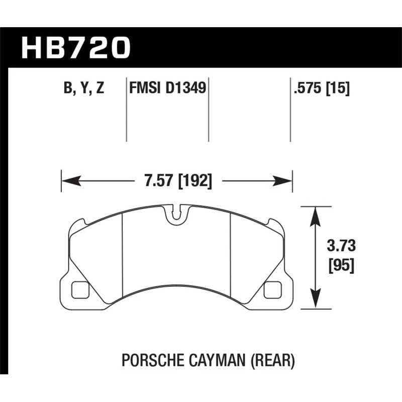Hawk Performance Ceramic front brake pad set (HB720Z.575) for select Porsche and Volkswagen models.
