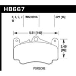 Hawk Performance HPS 5.0 high-friction front brake pad set for Porsche 911 Carrera and Turbo models.