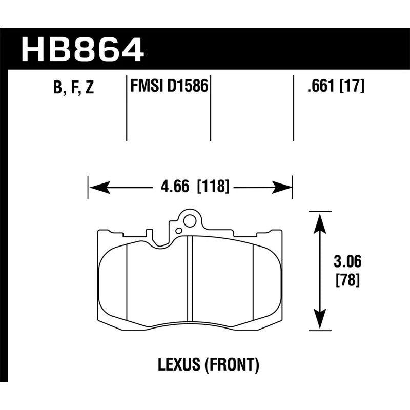 Hawk Performance HPS High Performance Street front brake pads for Lexus GS, IS, and RC series vehicles.