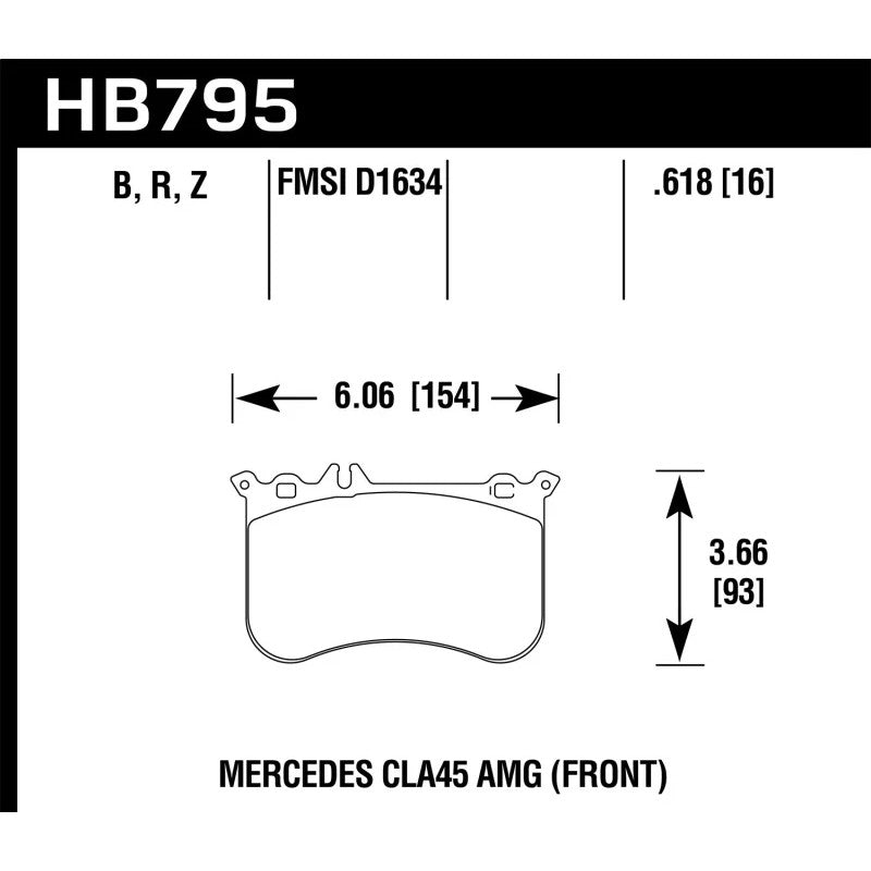 Hawk Performance HPS 5.0 Ferro-Carbon front brake pad set for Mercedes-Benz AMG