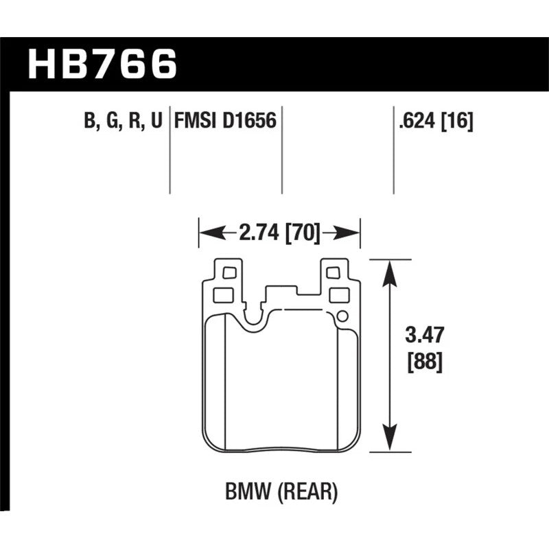 Hawk Performance HP Plus rear brake pad set for 2012-2019 BMW F22, F30, and F80 chassis