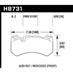 Hawk Performance HPS 5.0 street front brake pad set for high performance street applications.