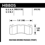 Hawk Performance DTC-60 track-focused front brake pads for 2015-2019 Ford Mustang.
