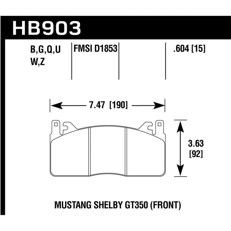 Hawk Performance HPS ferro-carbon front brake pads for 2015-2019 Ford Mustang