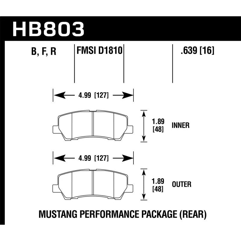 Hawk Performance DTC-30 race rear brake pads for 2015-2020 Ford Mustang