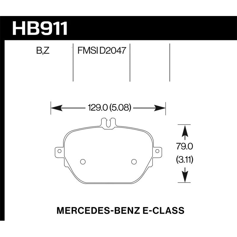 Hawk Performance HB911Z.654 Performance Ceramic rear brake pad set for select 2017-2020 Mercedes-Benz models.