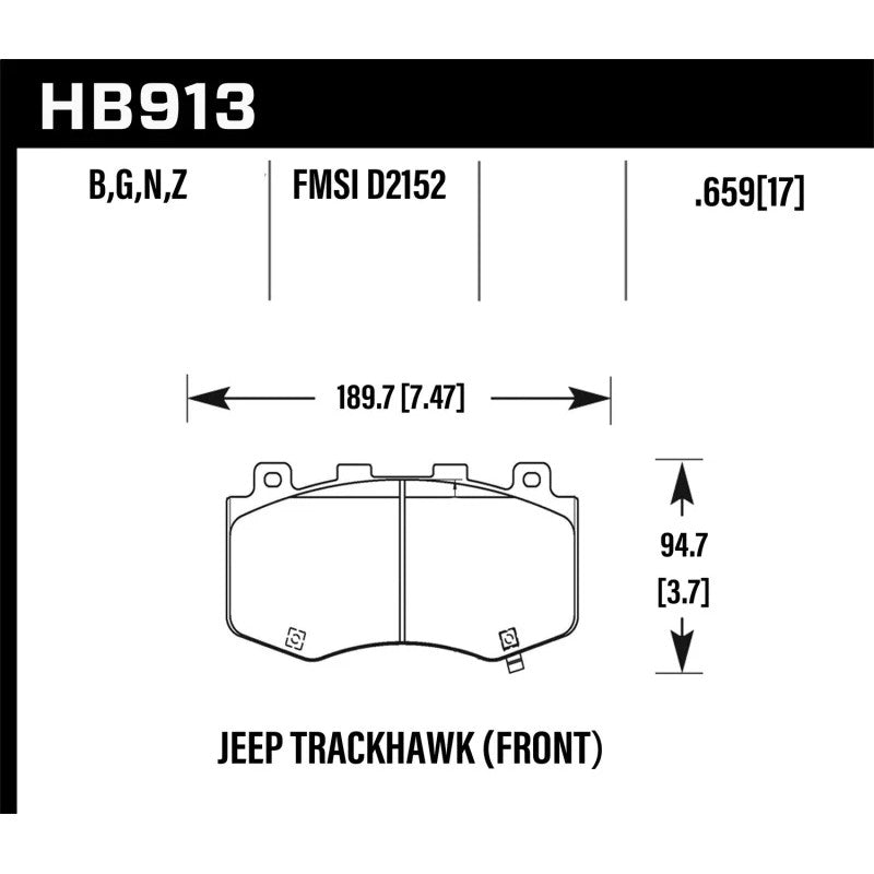 Hawk Performance DTC-60 high-torque front brake pads for 2018-2020 Jeep Grand Cherokee