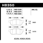 Hawk Performance HPS 5.0 rear disc brake pad set for 1985-2001 Acura and Honda models