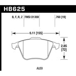 Hawk Performance HPS 5.0 front brake pad set for Audi TT and Volkswagen Golf R.