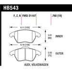 Hawk Performance HPS 5.0 High Performance Street front brake pad set for Audi and Volkswagen vehicles