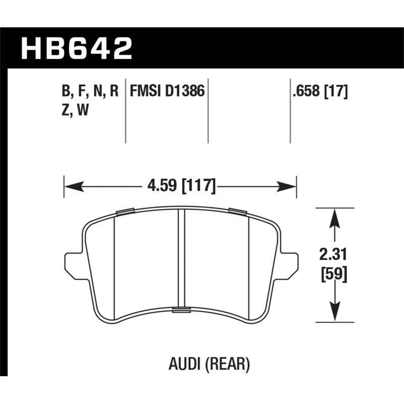 Hawk Performance HPS 5.0 High Performance Street rear brake pads for 2008-2017 Audi A4, A5, and Q5.