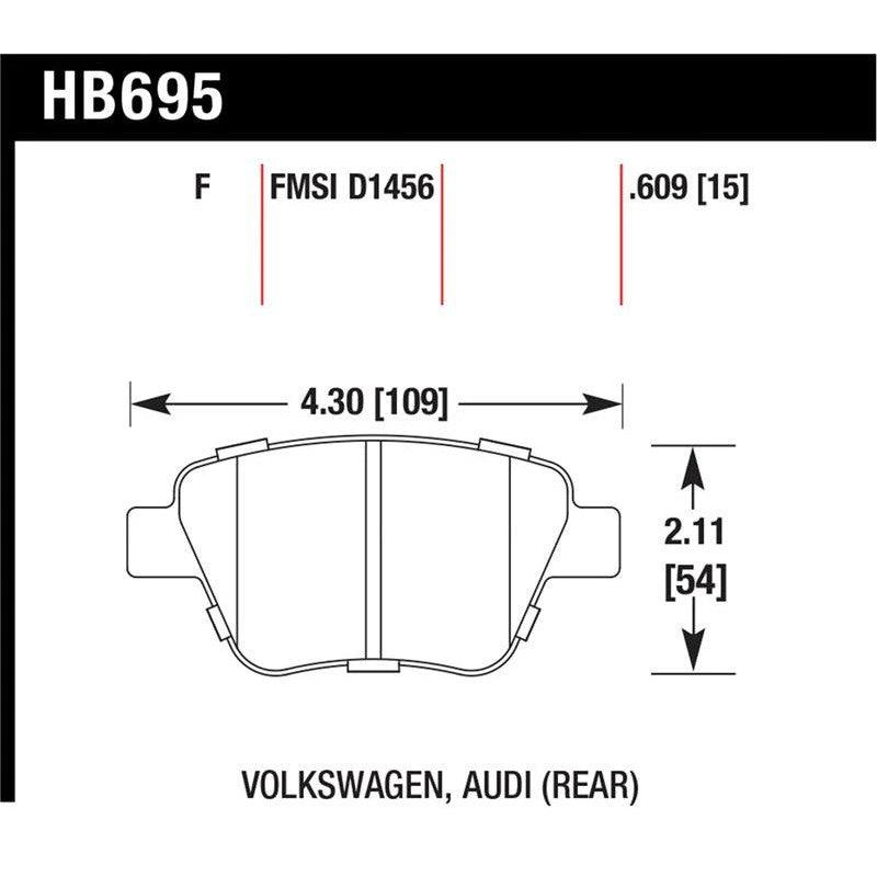 Hawk Performance HPS 5.0 rear disc brake pad set for Audi and Volkswagen vehicles
