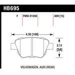 Hawk Performance HPS 5.0 rear disc brake pad set for Audi and Volkswagen vehicles