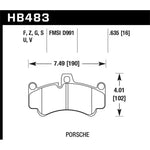 Hawk Performance HPS 5.0 front disc brake pad set for Porsche high-performance applications.