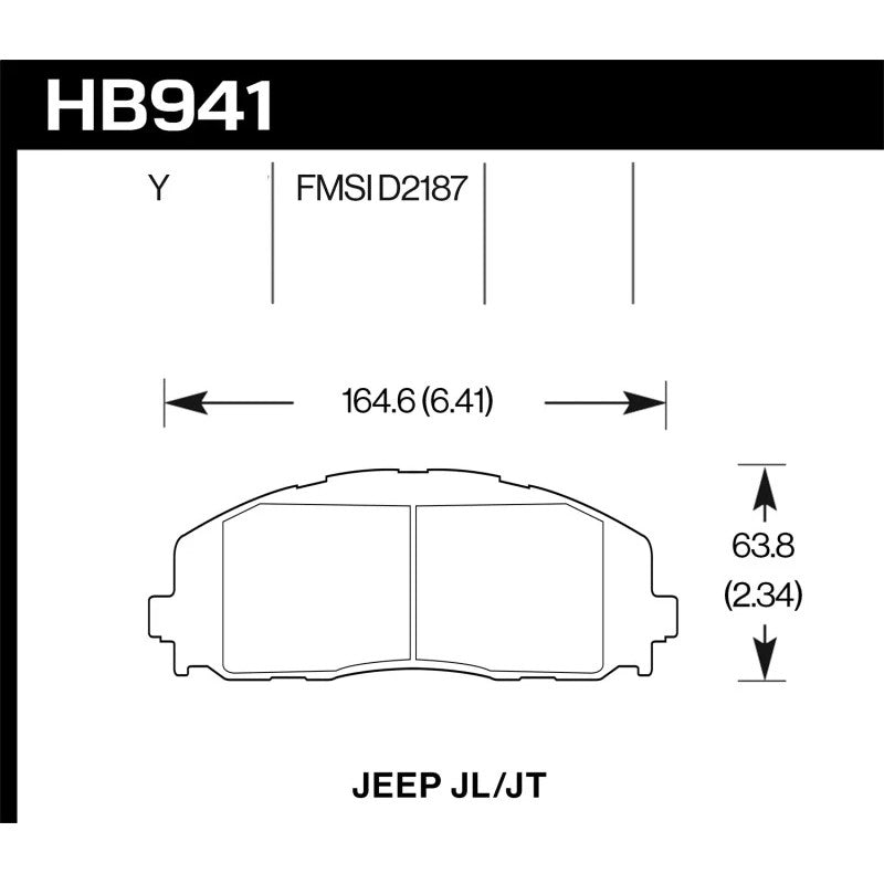Hawk Performance LTS Light Truck and SUV compound front disc brake pads (HB941Y.712)