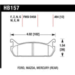 Hawk Performance HPS Street rear brake pads set for 1990-1996 Mazda and Ford vehicles.