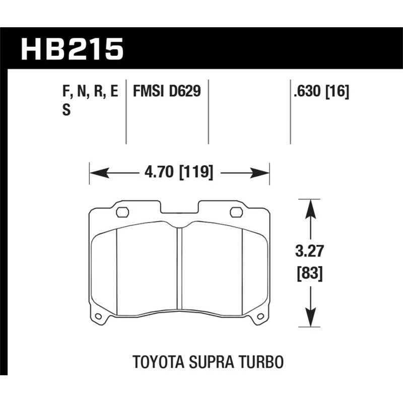 Hawk Performance HPS 5.0 front brake pads for 1993-1998 Toyota Supra Twin Turbo