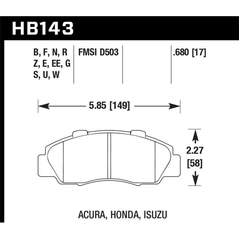 Hawk Performance Blue 9012 front disc brake pads for 1991-2005 Acura and Honda vehicles