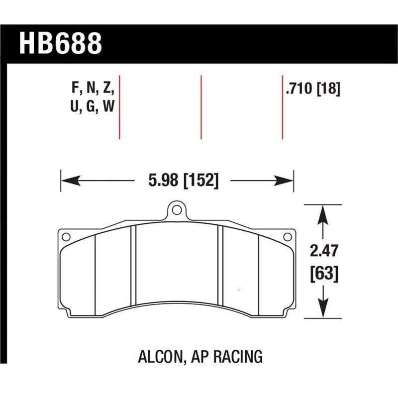 Hawk Performance HPS High Performance Street brake pads for Alcon, AP Racing, and Baer brake systems