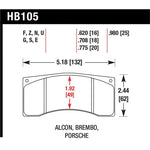 Hawk Performance HPS High Performance Street brake pad set for Alcon B calipers.