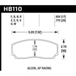 Hawk Performance HPS ferro-carbon street brake pads for AP Racing CP5200 calipers.