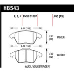 Hawk Performance Ceramic front brake pads for Audi and Volkswagen vehicles