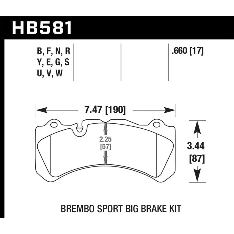 Hawk Performance HPS 5.0 brake pad set for Brembo Caliper Family J/N applications.