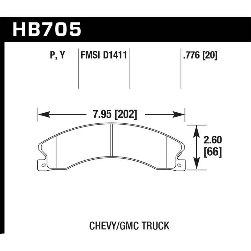Hawk Performance Super Duty ferro-carbon rear brake pad set (HB705P.776)