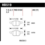 Hawk Performance HPS High Performance Street front brake pad set