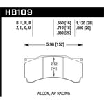Hawk Performance HPS High Performance Street brake pad set HB109F.710 with ferro-carbon friction material