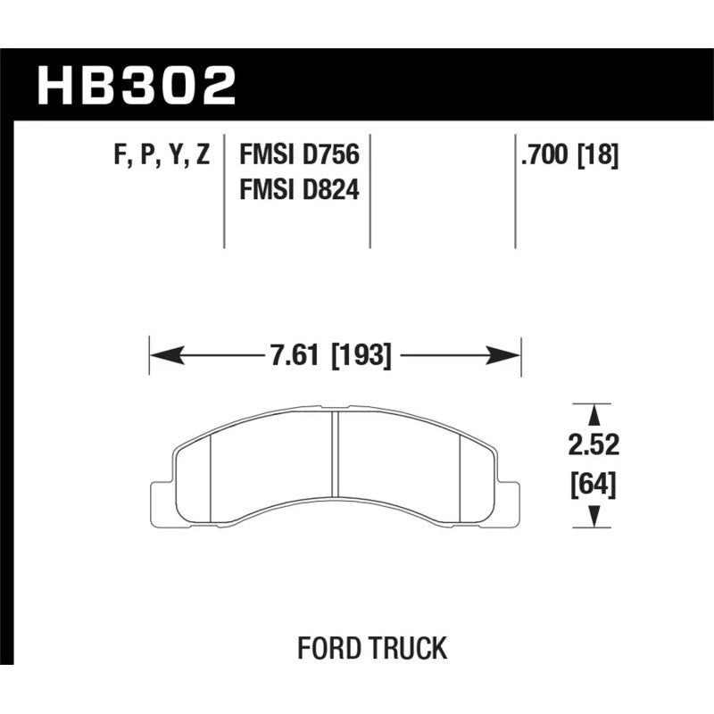 Hawk Performance LTS ferro-carbon disc brake pads for Ford Super Duty and Excursion