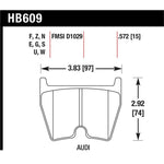 Hawk Performance Ceramic Street brake pads, part number HB609Z.572, featuring the ceramic friction material.