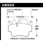 Hawk Performance Ceramic Street Brake Pads (HB550Z.634) for BMW Alpina B7 and Porsche 911, Boxster, and Cayman