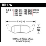 Hawk Performance HP Plus performance rear brake pads set, part number HB176N.614.
