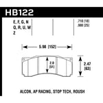 Hawk Performance Ceramic street brake pad set (HB122Z.710) for StopTech ST-60 multi-piston calipers.